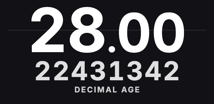 Glass Decimal: Split panel style age counter face in TimeBorn