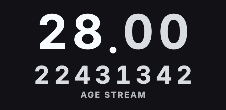 Neon Chronoline: Ticker style age counter face in TimeBorn
