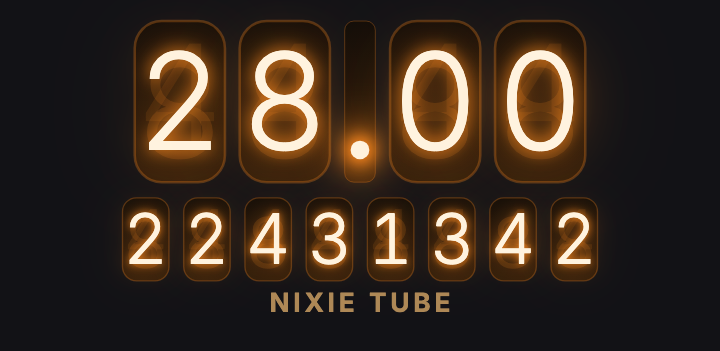 Nixie Tube: Retro display style age counter face in TimeBorn
