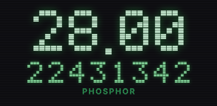 Phosphor CRT: Retro display style age counter face in TimeBorn