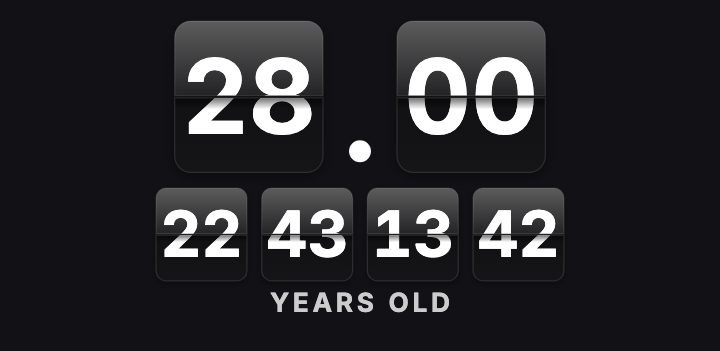 Wide Flip: Flip clock style age counter face in TimeBorn