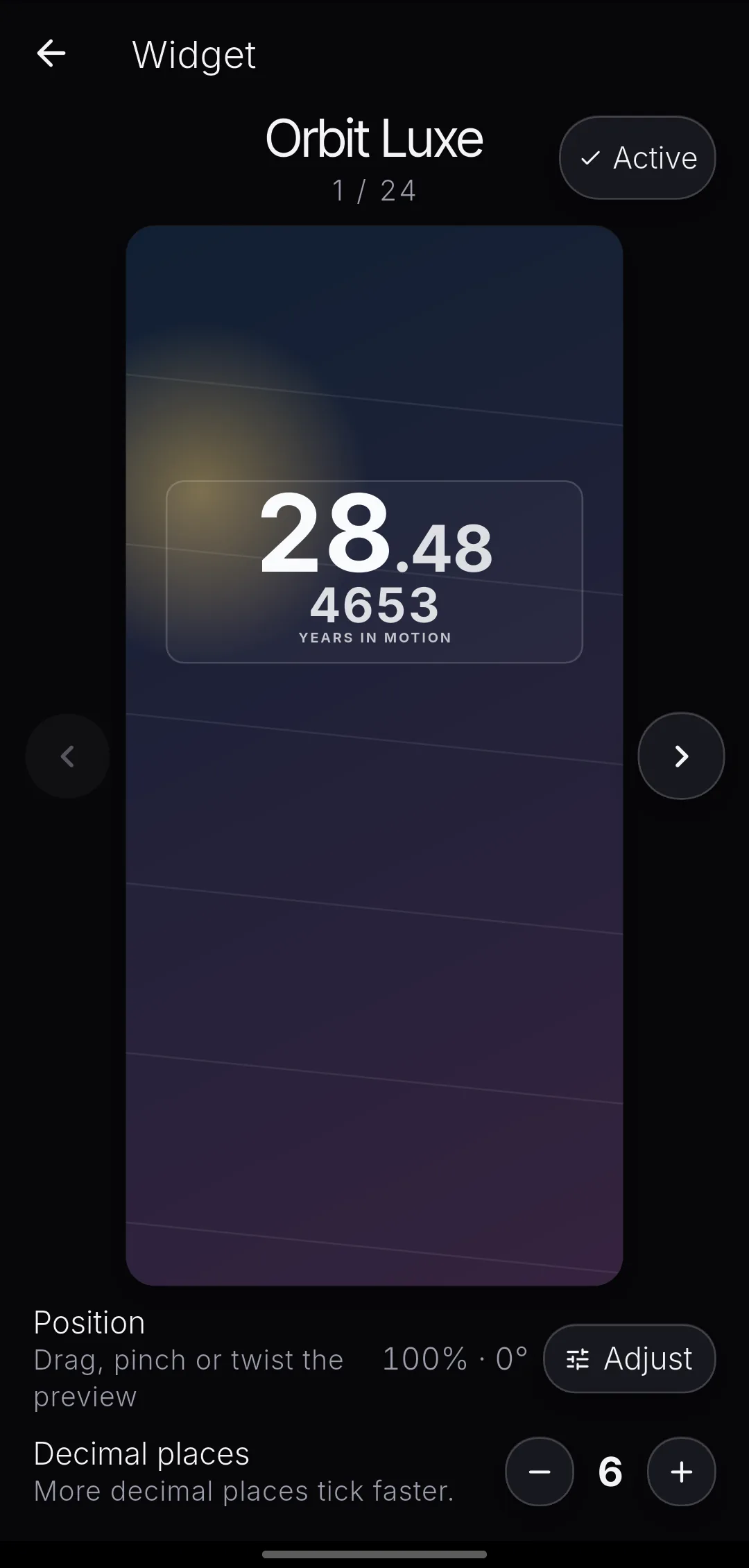 Widget catalogue in TimeBorn