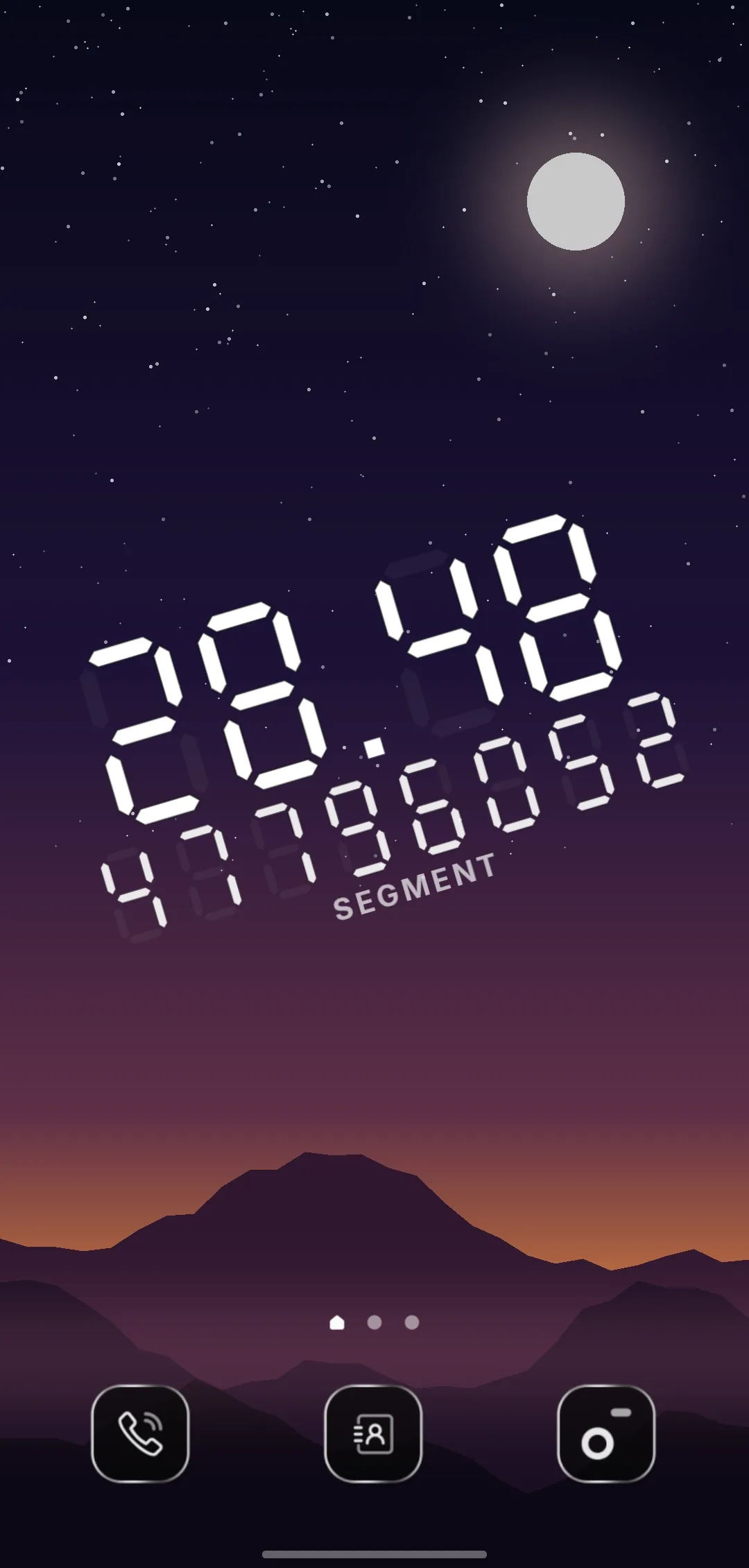 The Android home screen with the TimeBorn live wallpaper behind the icons